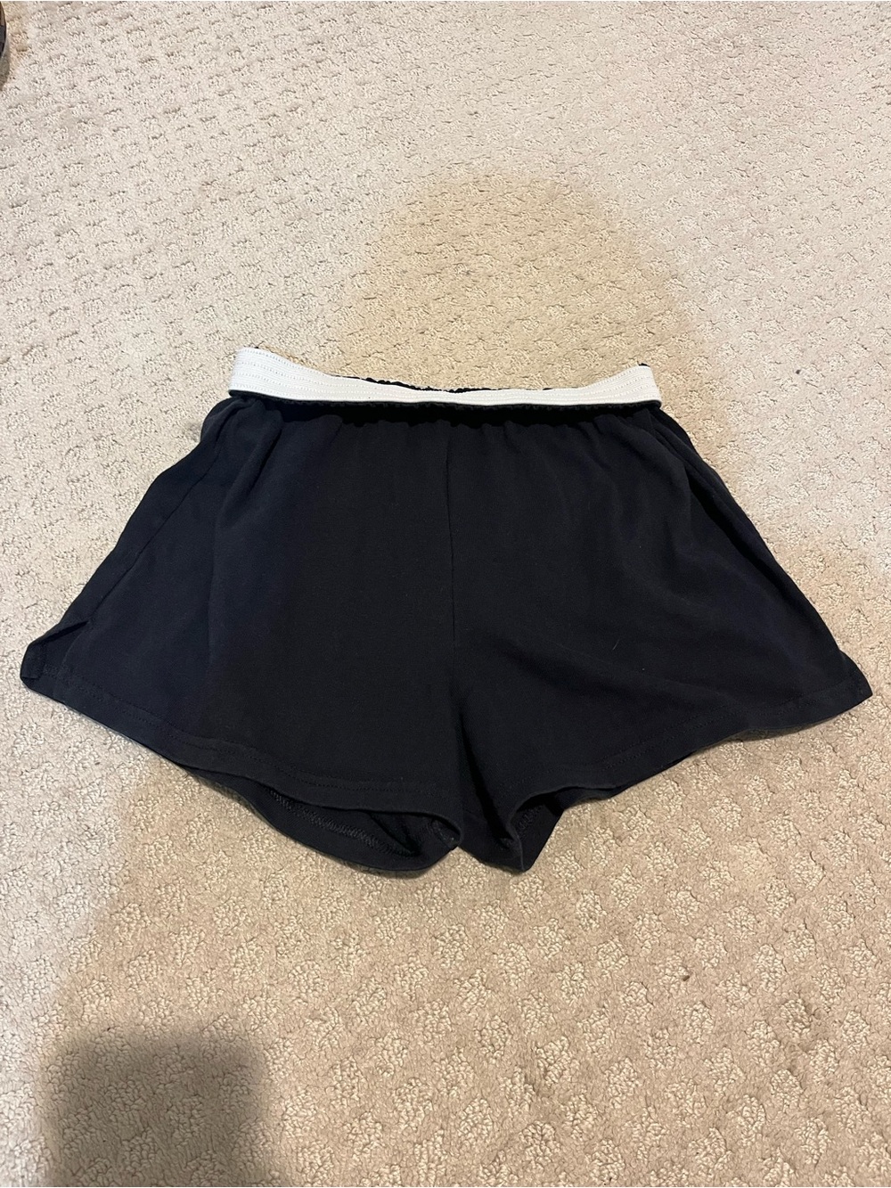 Soffe Black Athletic Shorts with White Elastic Waistband